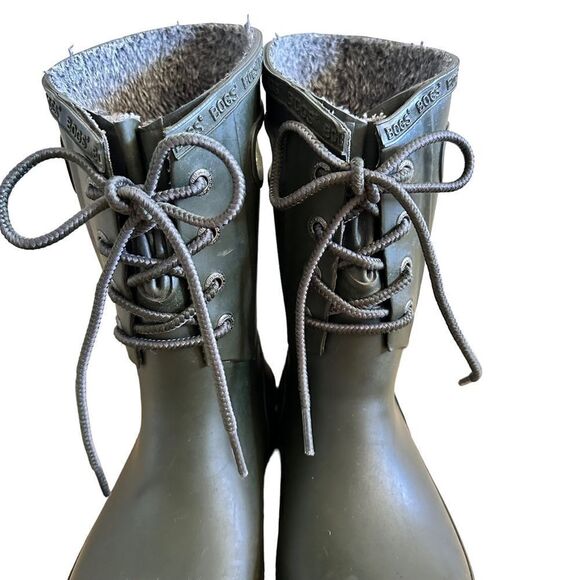 BOGS ~Women’s Amanda rubber boot with faux fur lining~ Forest Green ~ size 6 - Picture 2 of 12